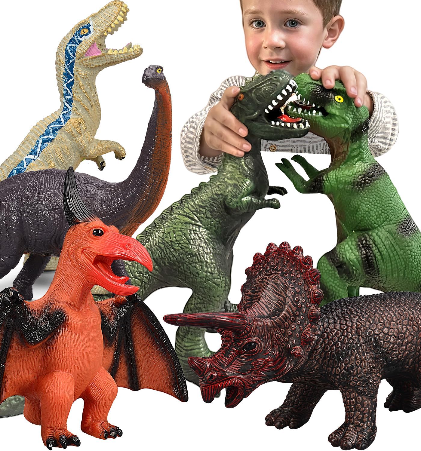 6 Jumbo Soft Dinosaur Toys