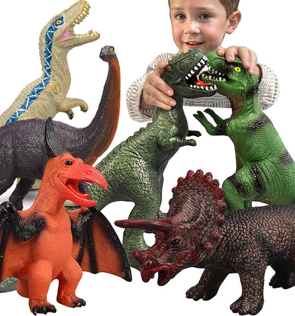 6 Jumbo Soft Dinosaur Toys