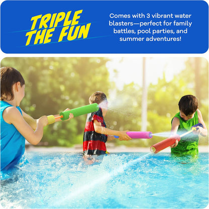 Water Guns For Kids - Outdoor Water Toys - Pool Toys for Kids Ages 4-8, 6-8, 8-10, 8-12 - Squirt Gun Blaster - Pool Games - Backyard Summer Party Activities - Kid Swim Toy for Girls, Boys, Teen - 3 Pk