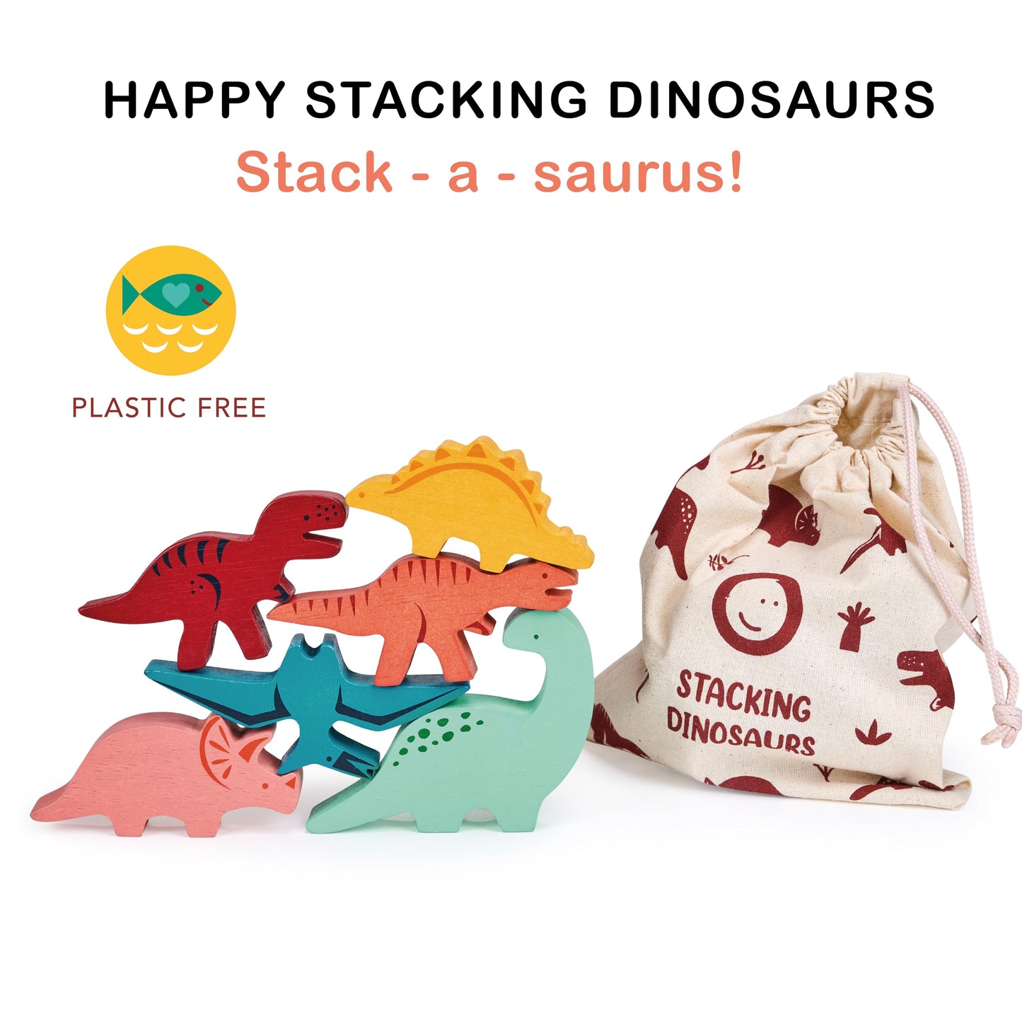 Happy Stacking Safari - 7pc Wooden Stacking Toy