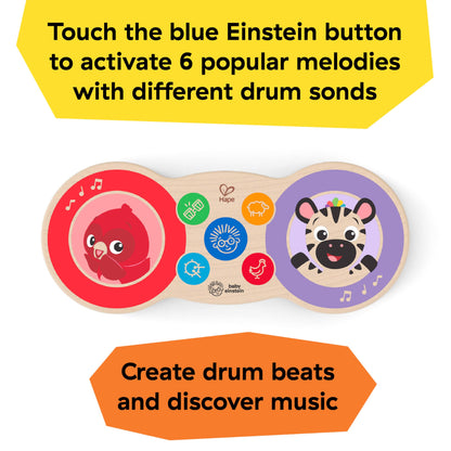 Baby Einstein and Hape Magic Touch Wooden Toy Piano, Montessori Musical Learning Toy for Babies and Toddlers 6mo+