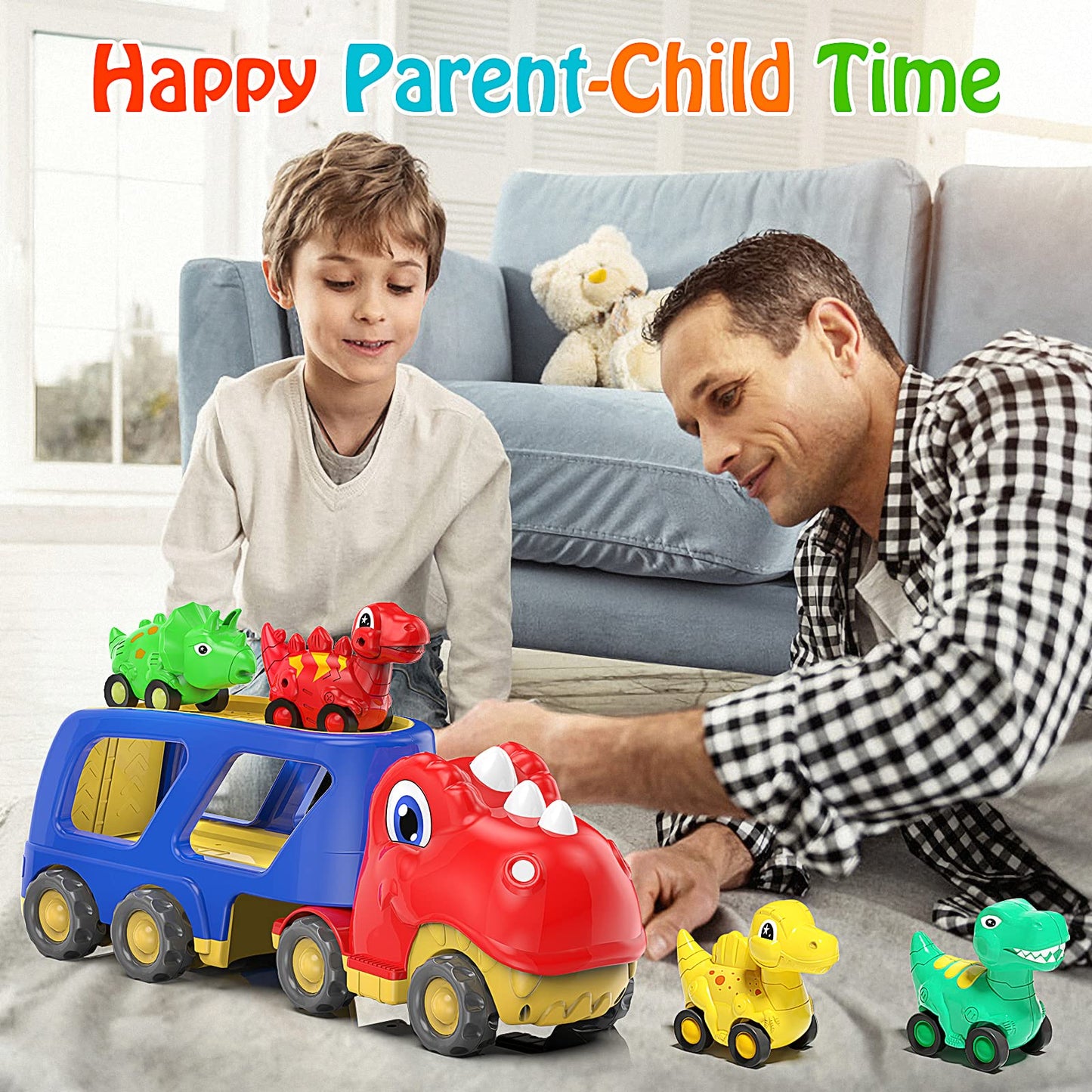 Dinosaur Friction Power Carrier Truck Toy
