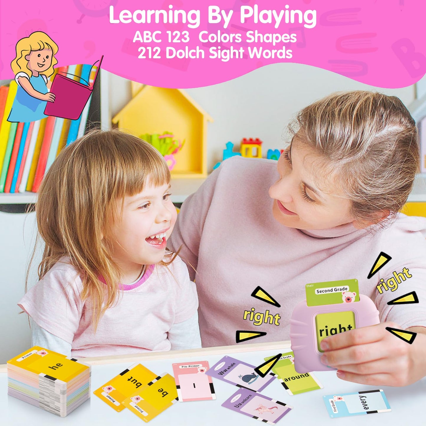 Toddler Toys Sight Words Talking Flash Cards for Ages 2 3 4 Boys and Girls, Autism Sensory Toy for Autistic Children, Learning Educational Montessori Speech Therapy Toys 224 Sight Words