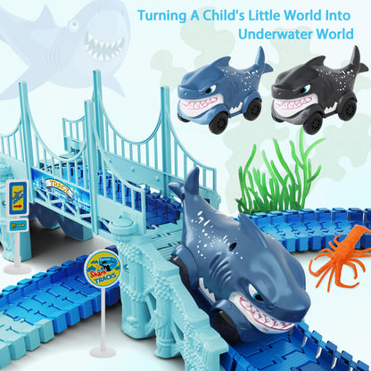 Dinosaur Toys, 252 PCS Create A Dinosaur World Road Race Tracks