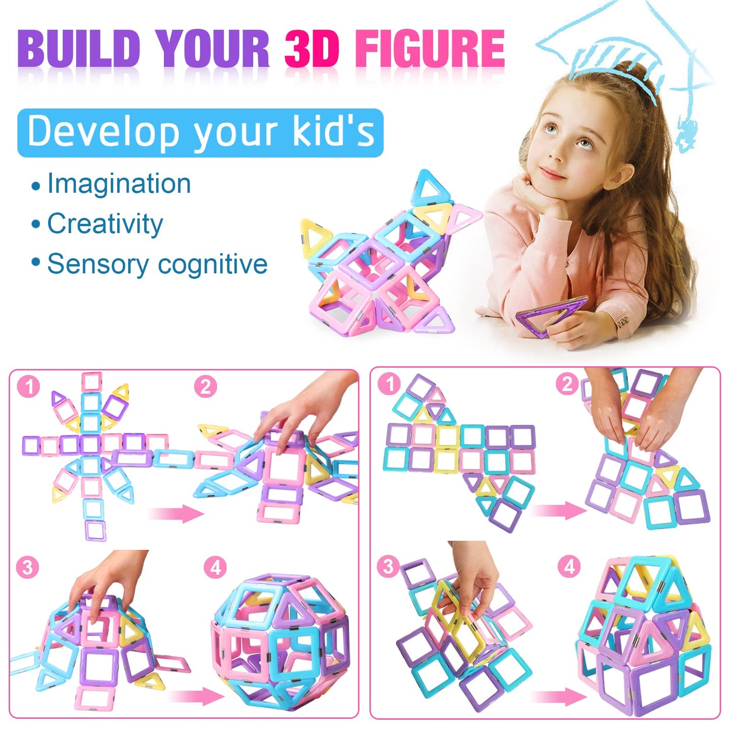 Upgrade Building Blocks Magnetic Tiles Set