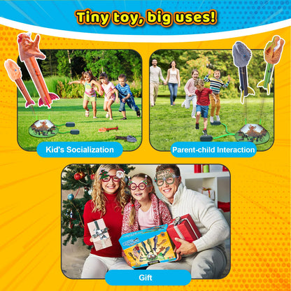 Toys Rocket Launcher for Kids - Launch up to 100 Ft, 8 Multi-Color Foam Rockets & Adjustable Launch Stand, Kids Outdoor Toys, Birthday Toys for Kids Boys Girls Age 3+ Years Old