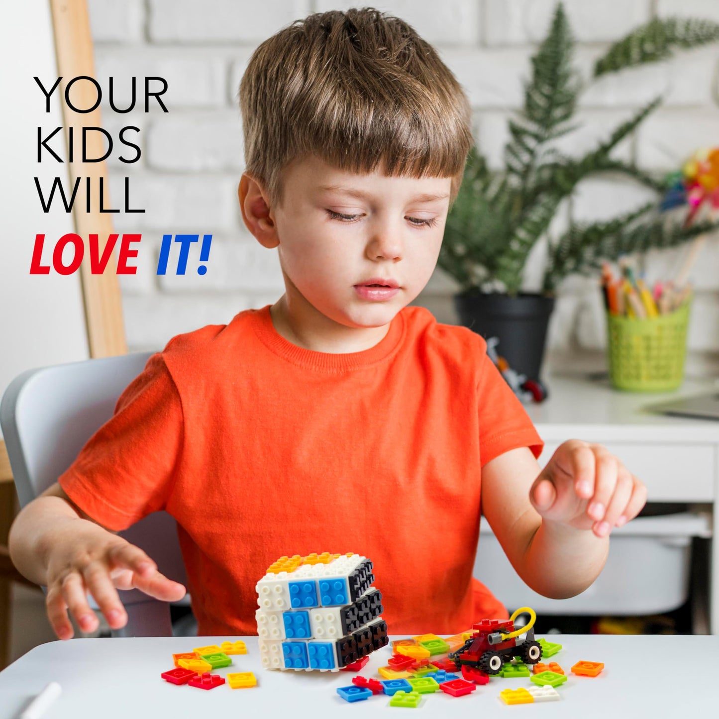 3x3 Brick Speed Cube with Building Blocks