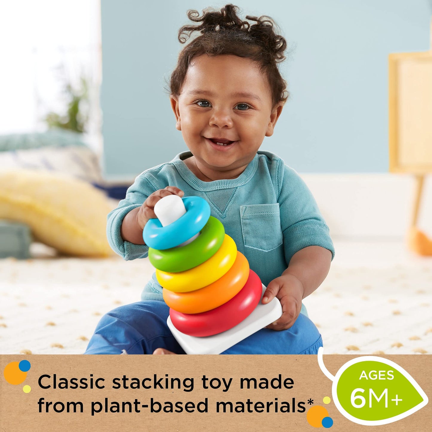 Fisher-Price Infant Toy Set, Baby’s First Blocks (10 Shapes) and Rock-a-Stack Ring Stacking Activity for Ages 6+ Months (Amazon Exclusive)