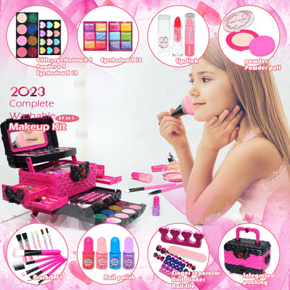 Kids Makeup Sets for Girls - Kids Makeup Sets for Girls 5-8, Maquillaje para Niñas, Play Make Up Kit, Best Toys for Little Girl,Princess Toddler Kid Stuff, Ages3456789 10 Year Old Girl Birthday Gifts