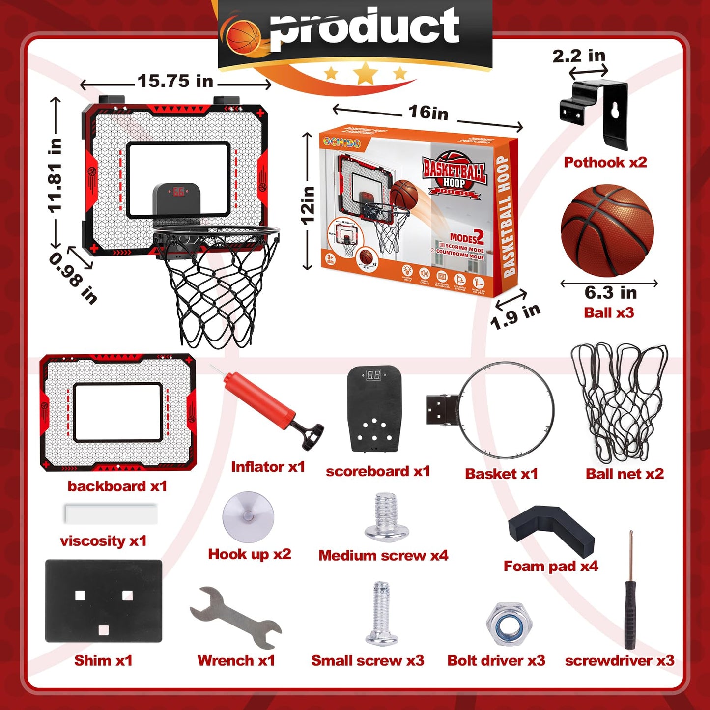 Indoor Basketball Hoop for Kids