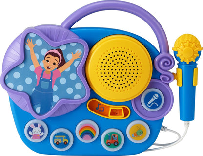 eKids Ms Rachel Karaoke Microphone with Boombox for Fans of Toddler Toys, Kids Karaoke Machine with Built in Music