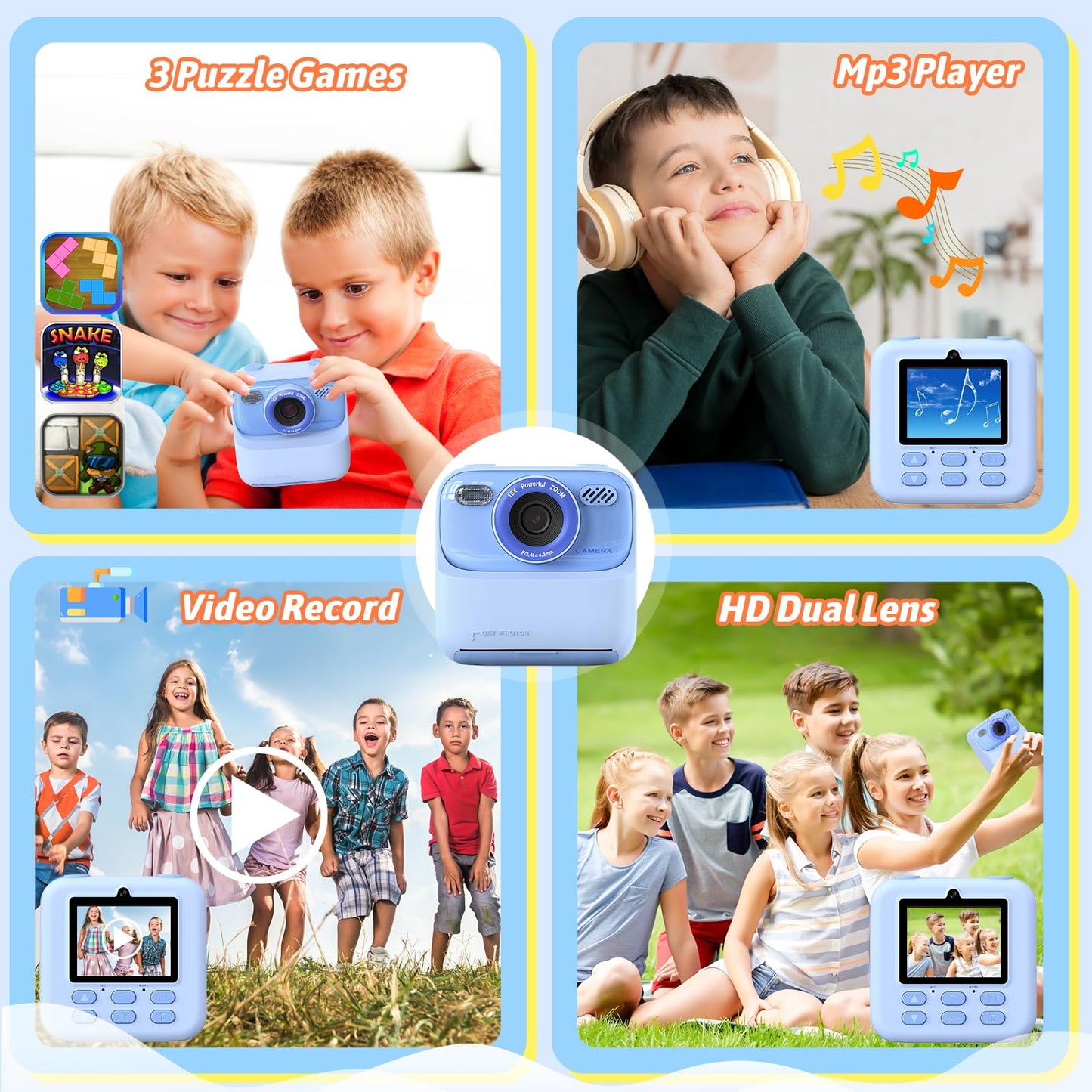 Upgrade Kids Camera Instant Print for Boys and Girls