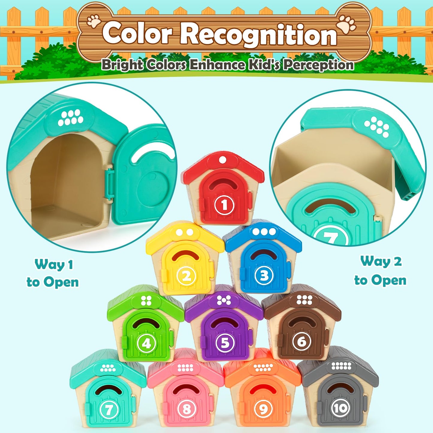 Learning Toys for 1,2,3 Year Old Toddlers, 20Pcs Safari Animals Toys Montessori Counting, Matching & Sorting Fine Motor Games, Christmas Birthday Easter Gift for Baby Boys Girls Age 12-18 Months