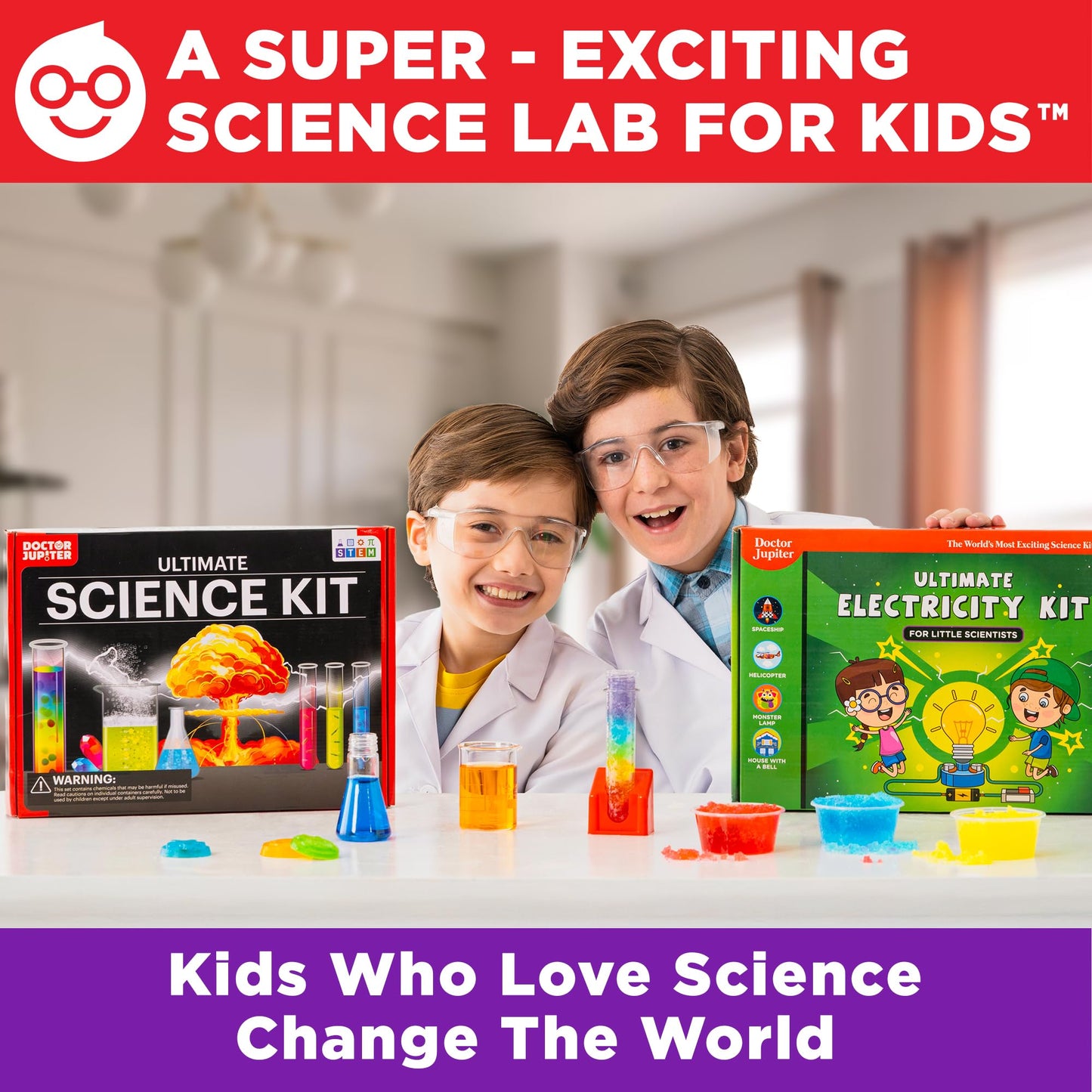 Doctor Jupiter My First Science Kit for Kids Ages 4-5-6-7-8| Birthday Gift Ideas for 4-8-12 Year Old Boys & Girls| Toy Stem Kit with 100+ Experiments| Learning & Educational, Summer Activities