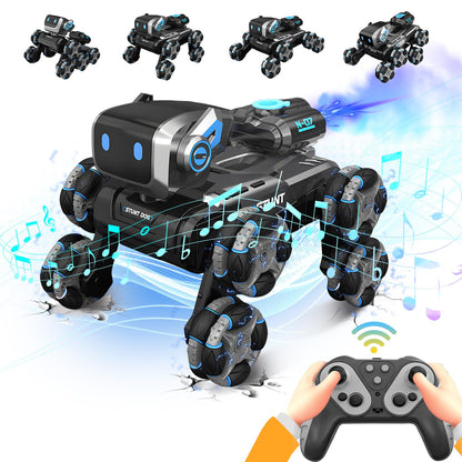Robot Dog Toy for Kids,2.4Ghz Remote Control Dog Stunt Robot Dog 2nd Gen Remote Control Cars Stunt Rc Cars with Light & Sound Toys Christmas Birthday Gifts for 6 7 8 9 10 11 12 Year Old Boys (white)