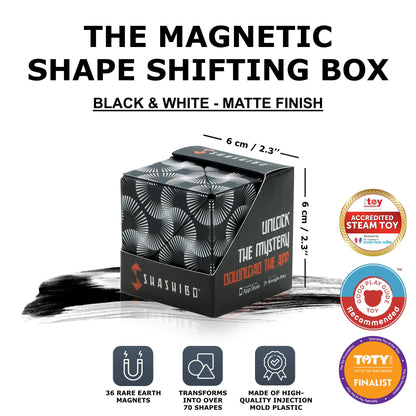 Shashibo Shape Shifting Box - STEM Magnetic Fidget Cube That Transforms Into Over 70 Shapes, Download Fun in Motion Toys Mobile App (Spaced Out)