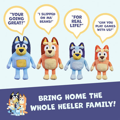 Bluey Talking Plush Toy, 13” Bluey Toys Plush Stuffed Animal, Singing Dog Toys for Kids with 9 Different Phrases, Musical Talk Back Toy Gift for Kids