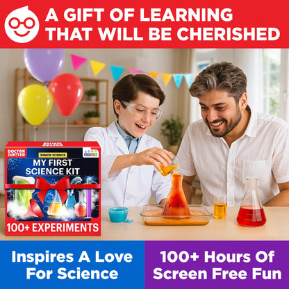 Doctor Jupiter My First Science Kit for Kids Ages 4-5-6-7-8| Birthday Gift Ideas for 4-8-12 Year Old Boys & Girls| Toy Stem Kit with 100+ Experiments| Learning & Educational, Summer Activities