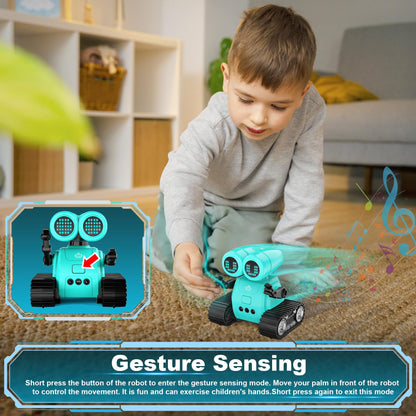 Hamourd Robot Toys for Boys Girls, Emo Robot with Walkie-Talkie Function, Gesture Sensing, Flexible Head & Arms, Programming Motion, Dance Moves, Music, Multi-Mode LED Eye, Toys for Ages