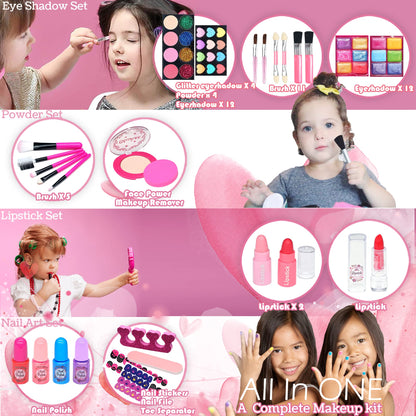 Kids Makeup Sets for Girls - Kids Makeup Sets for Girls 5-8, Maquillaje para Niñas, Play Make Up Kit, Best Toys for Little Girl,Princess Toddler Kid Stuff, Ages3456789 10 Year Old Girl Birthday Gifts