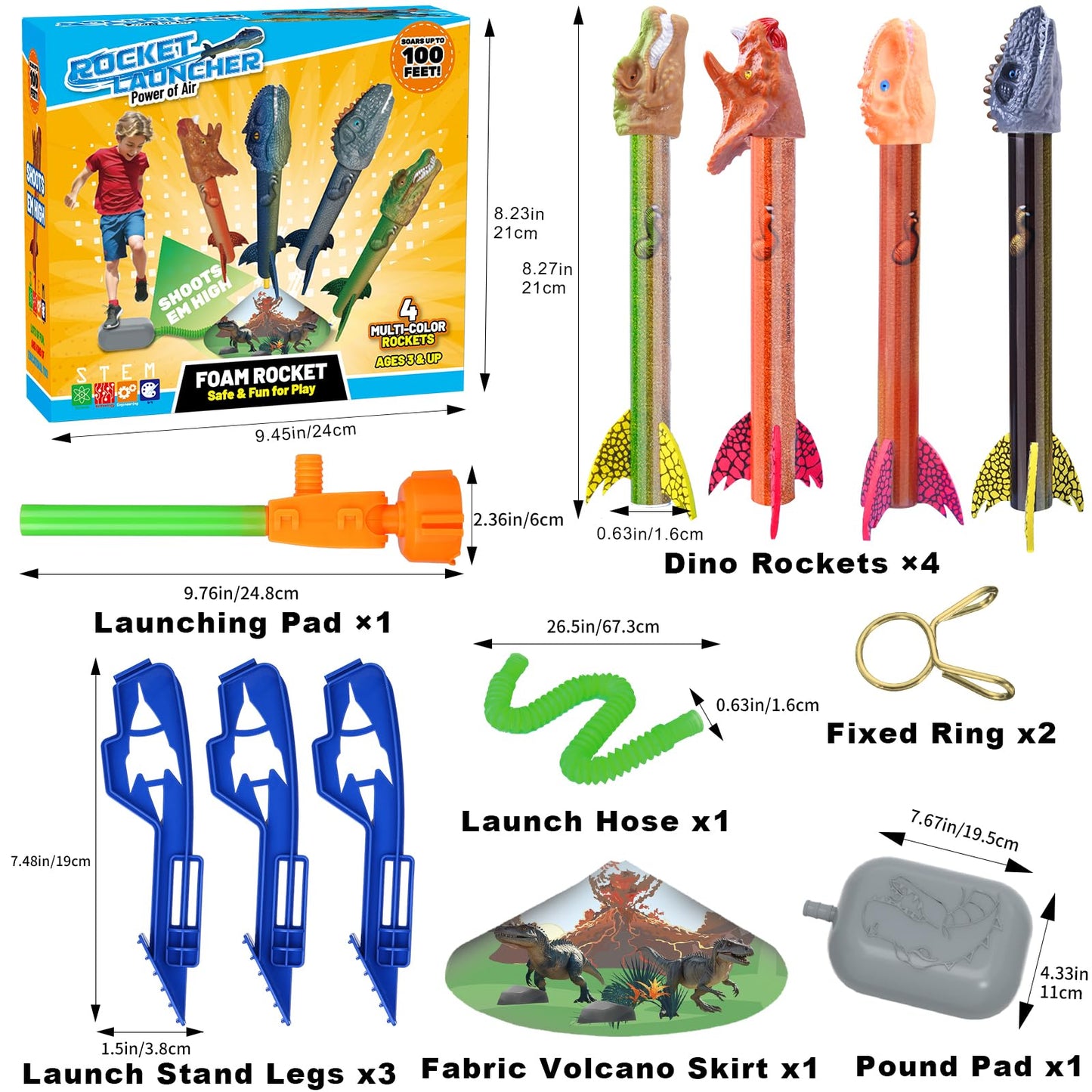 Dinosaur Rocket Launcher for Kids