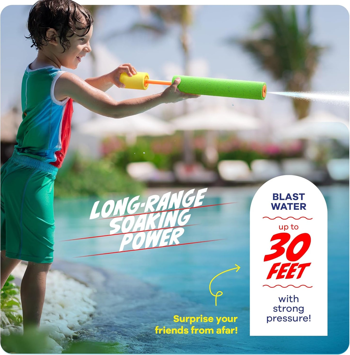 Water Guns For Kids - Outdoor Water Toys - Pool Toys for Kids Ages 4-8, 6-8, 8-10, 8-12 - Squirt Gun Blaster - Pool Games - Backyard Summer Party Activities - Kid Swim Toy for Girls, Boys, Teen - 3 Pk