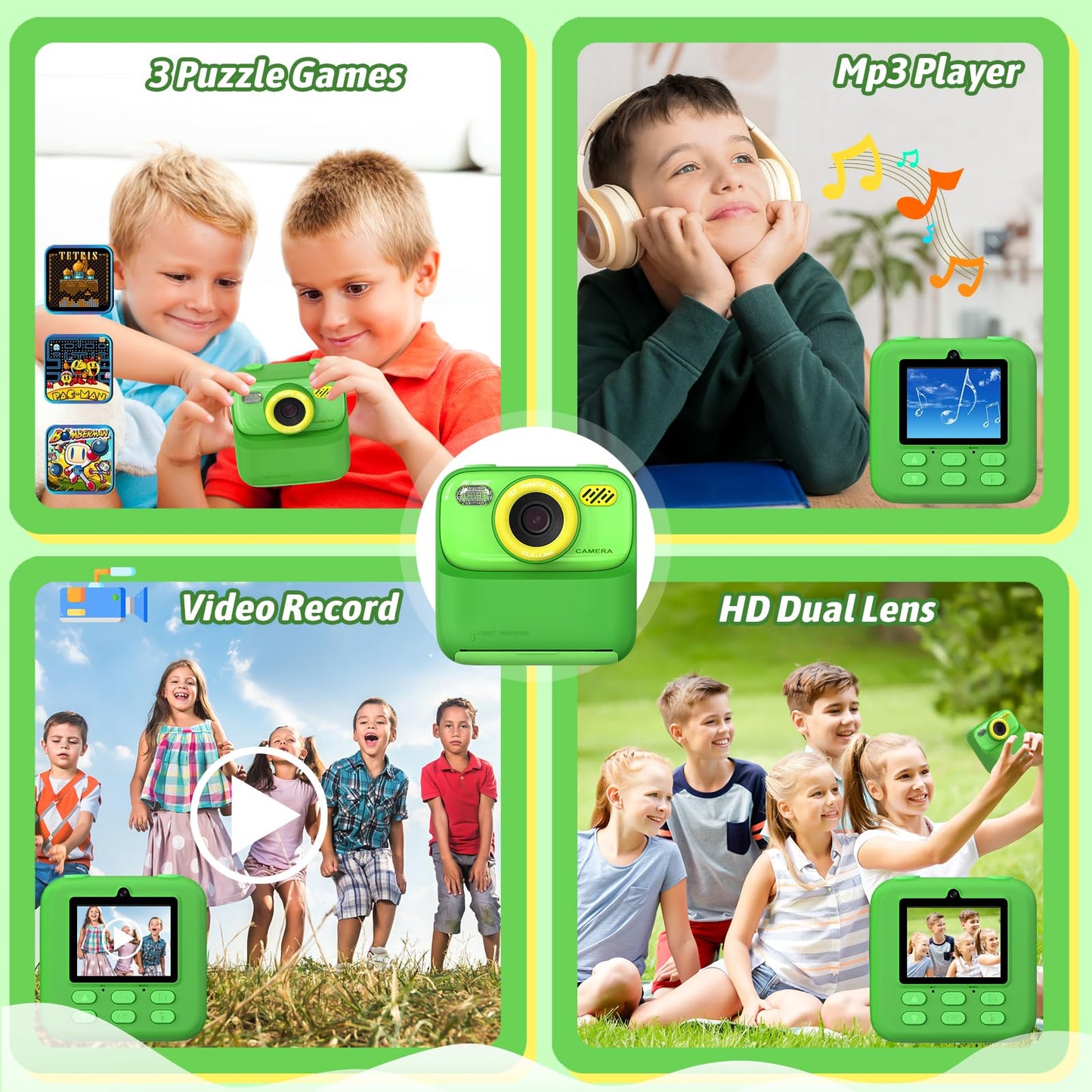 Upgrade Kids Camera Instant Print for Boys and Girls