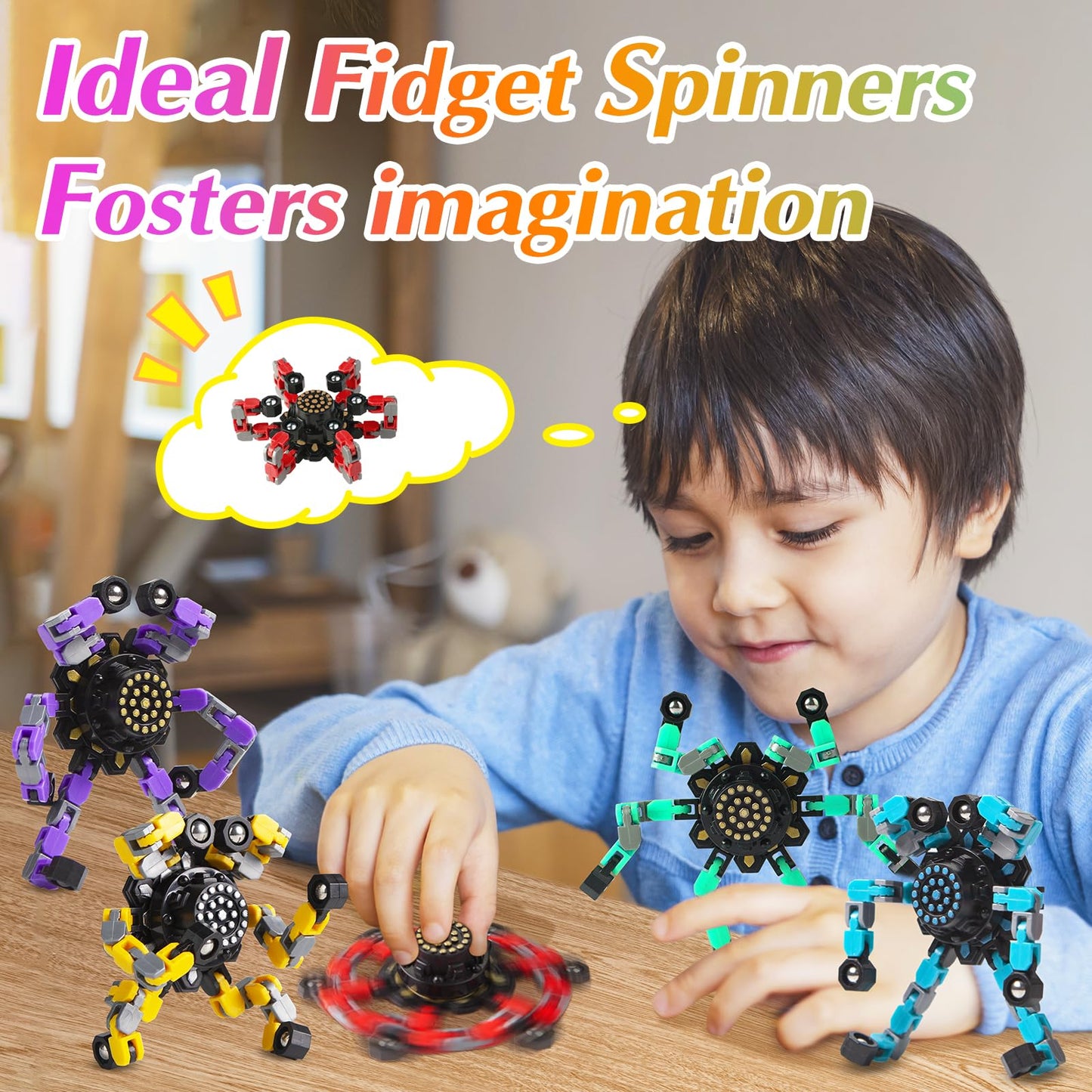 Transformable Fidget Spinners Set