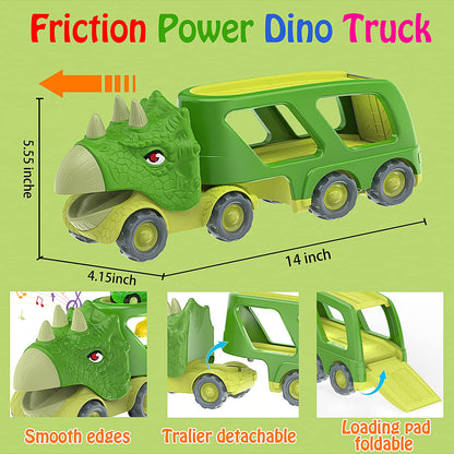 Dinosaur Friction Power Carrier Truck Toy