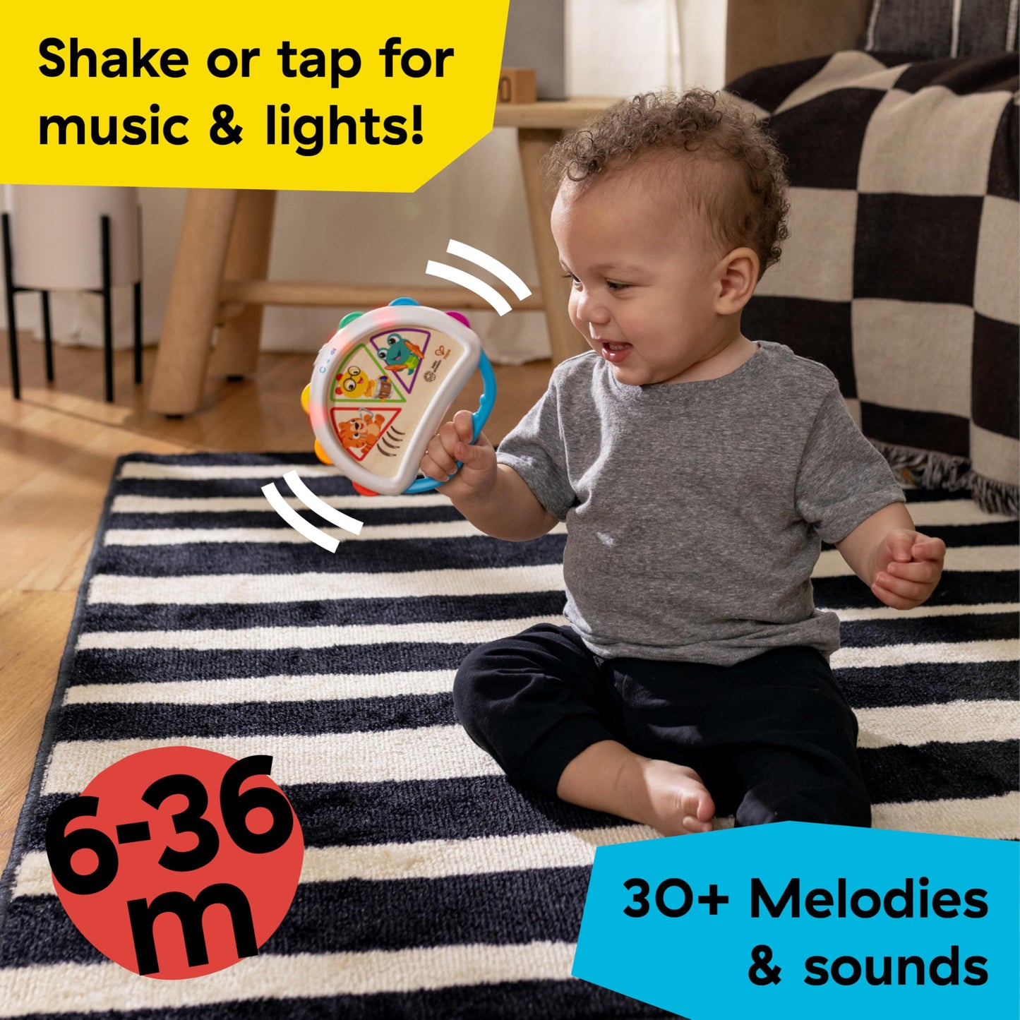Baby Einstein and Hape Magic Touch Wooden Toy Piano, Montessori Musical Learning Toy for Babies and Toddlers 6mo+