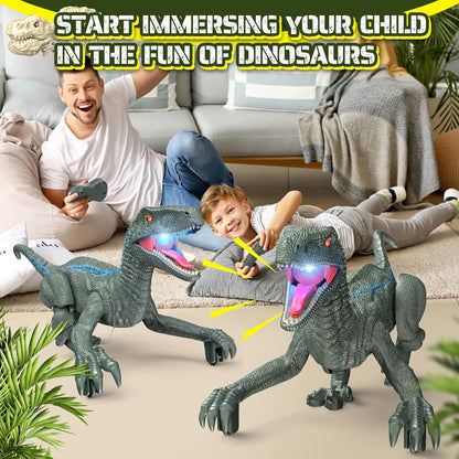 Remote Control Dinosaur, Realistic Dinosaur Toys for Kids 3-5, 2.4GHZ, Walking,Rechargeable, 3D Eyes, 3 Sound Effects, Demo Function, Jurassic Toys for Christmas, Kids 3+