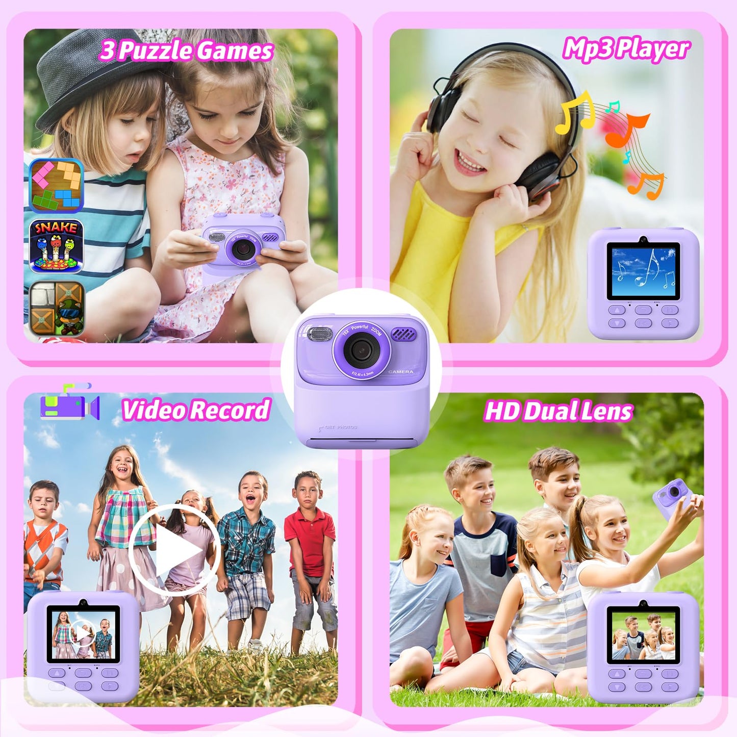 Upgrade Kids Camera Instant Print for Boys and Girls