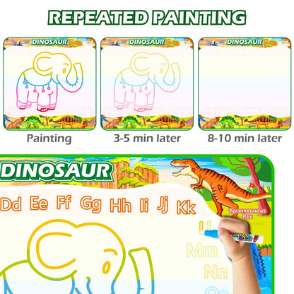 Jasonwell Aqua Water Doodle Mat 31x31 Inches Large Magic Drawing Doodling Mat Coloring Mat Educational Toys Christmas Birthday Gifts for Kids Toddler Boys Girls Age 2 3 4 5 6 7 8 Year Old (Alphabet)