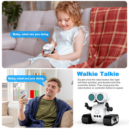 Hamourd Robot Toys for Boys Girls, Emo Robot with Walkie-Talkie Function, Gesture Sensing, Flexible Head & Arms, Programming Motion, Dance Moves, Music, Multi-Mode LED Eye, Toys for Ages