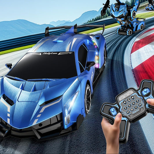 Holyton Transform Remote Control Car, Transform Robot RC Cars,1:10 Scale,Toy Car with STEM Programming,One-Button Robot, LED Lights,Sound Effects, Ideal Gift for 5 6 7 8 9 10 11 12 Years Old Boy
