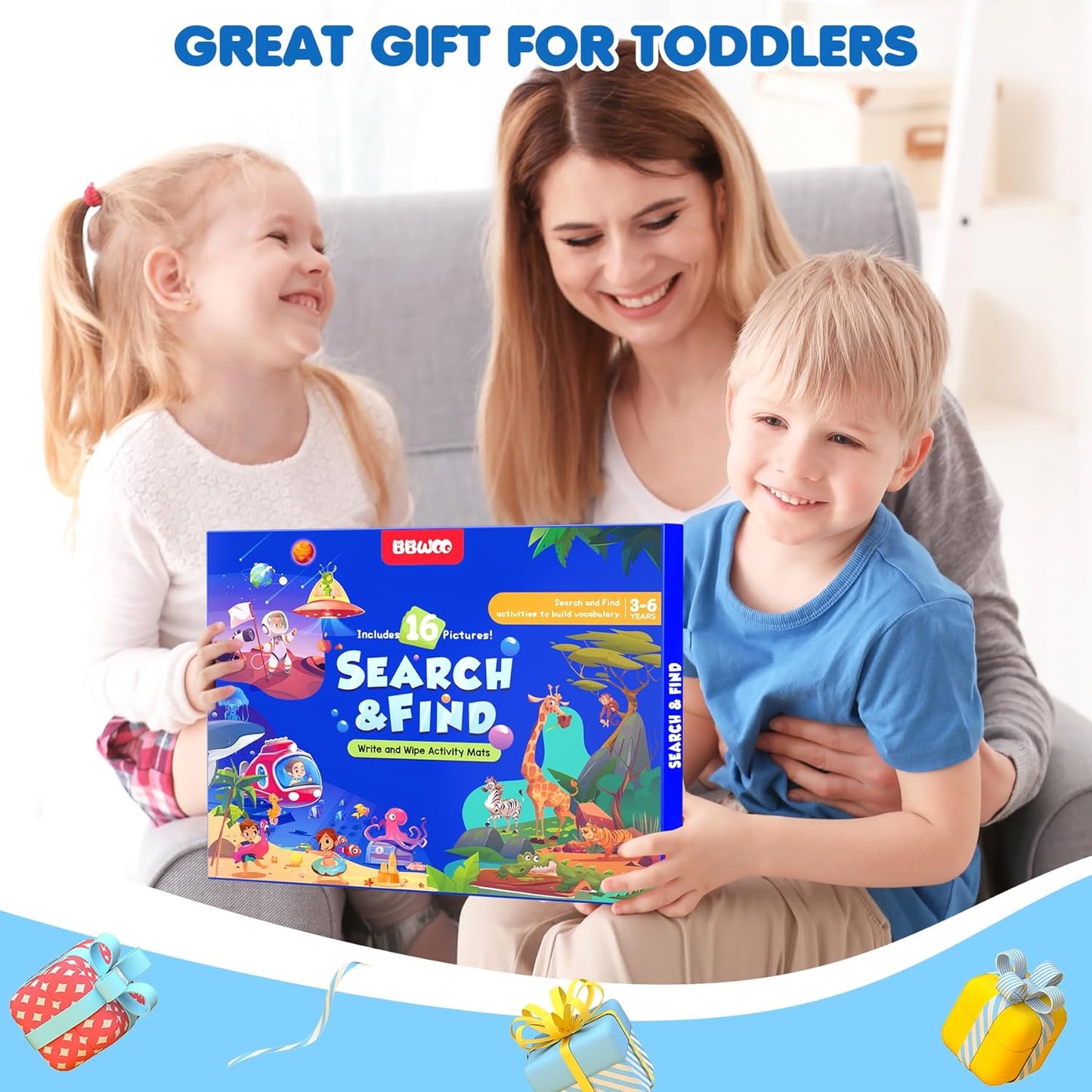Search and Find Activity Books for Kids Ages 3-5, Toddler Travel Games Toys for Car Airplane, Road Trip Activities for Kids Games 4-8, Preschool Learning Activities, Educational Seek Birthday Gifts