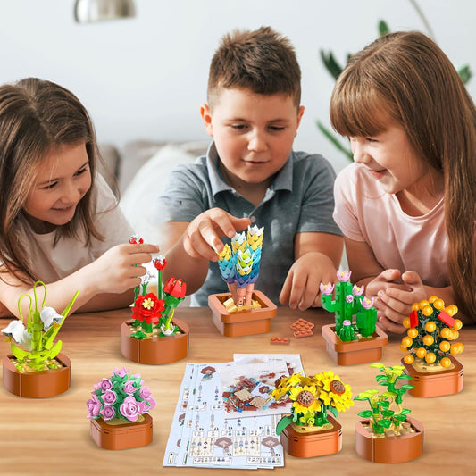 12 Pack Flowers Succulents 3.6MM Mini Building Set
