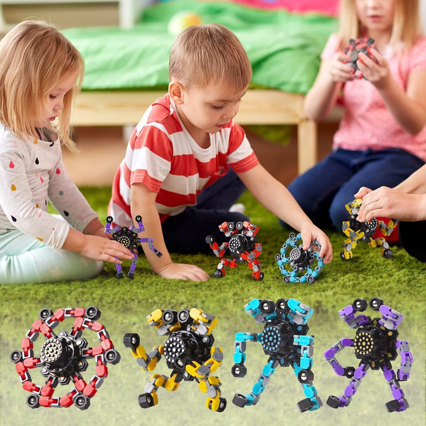 Transformable Fidget Spinners Set