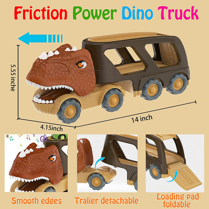 Dinosaur Friction Power Carrier Truck Toy