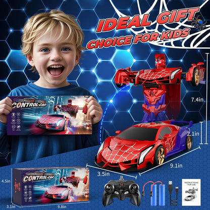 Spider Transform RC Cars Toys with Eye & Underbody Lights