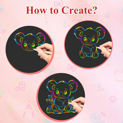 Stocking Stuffers for Kids: Scratch Paper Art Crafts Christmas Gifts Back to Girl School Teacher Supplies Game Party Favors Activities Toys for Teens Boy Ages 3-12 Years Old Valentines Birthday 2 Pack