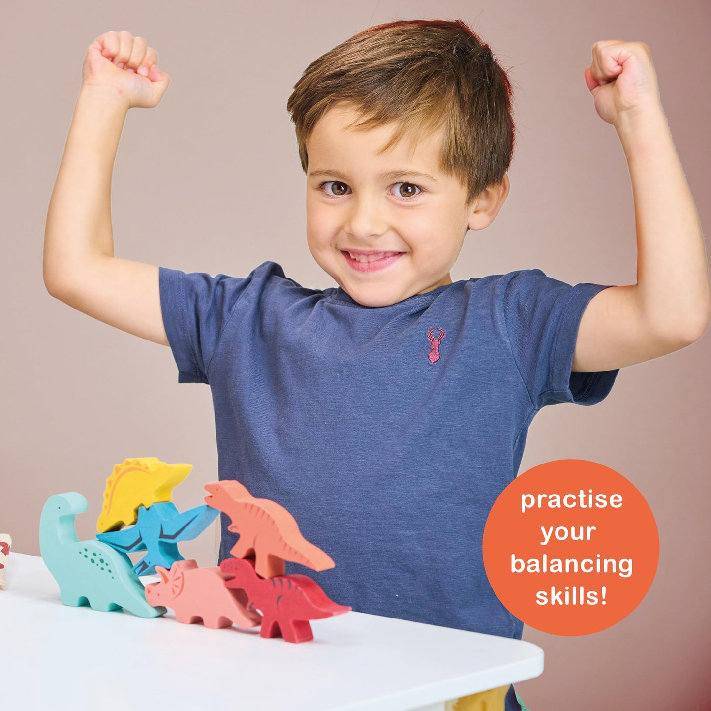 Happy Stacking Safari - 7pc Wooden Stacking Toy