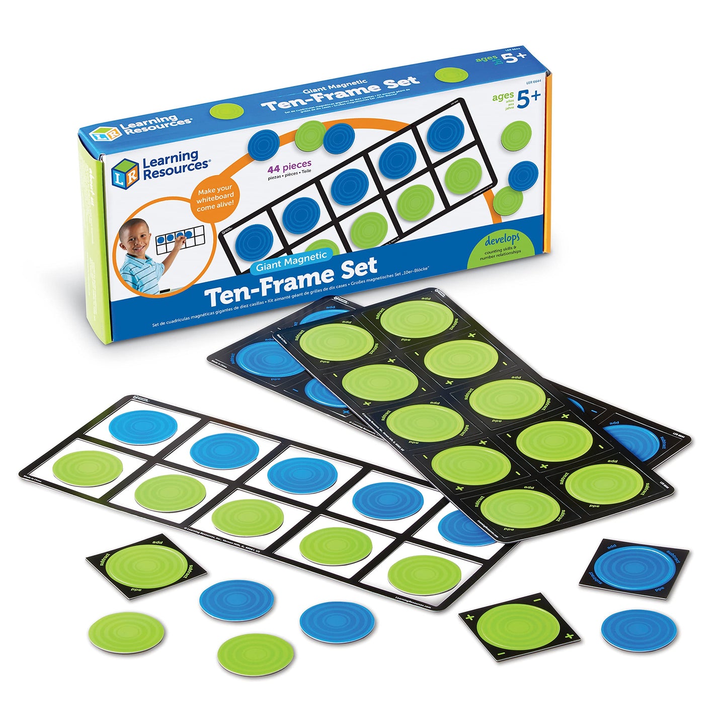 Learning Resources Connecting Ten-Frame Trays, 165 Pieces