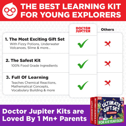 Doctor Jupiter My First Science Kit for Kids Ages 4-5-6-7-8| Birthday Gift Ideas for 4-8-12 Year Old Boys & Girls| Toy Stem Kit with 100+ Experiments| Learning & Educational, Summer Activities