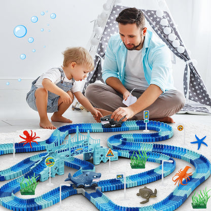 Dinosaur Toys, 252 PCS Create A Dinosaur World Road Race Tracks
