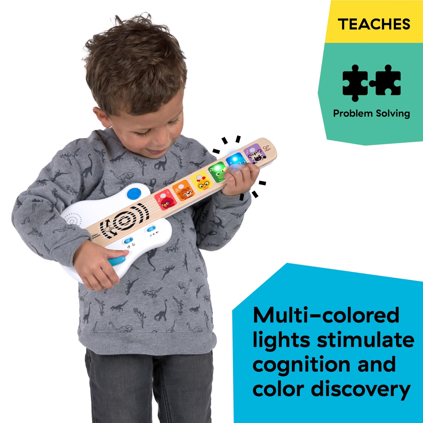Baby Einstein and Hape Magic Touch Wooden Toy Piano, Montessori Musical Learning Toy for Babies and Toddlers 6mo+