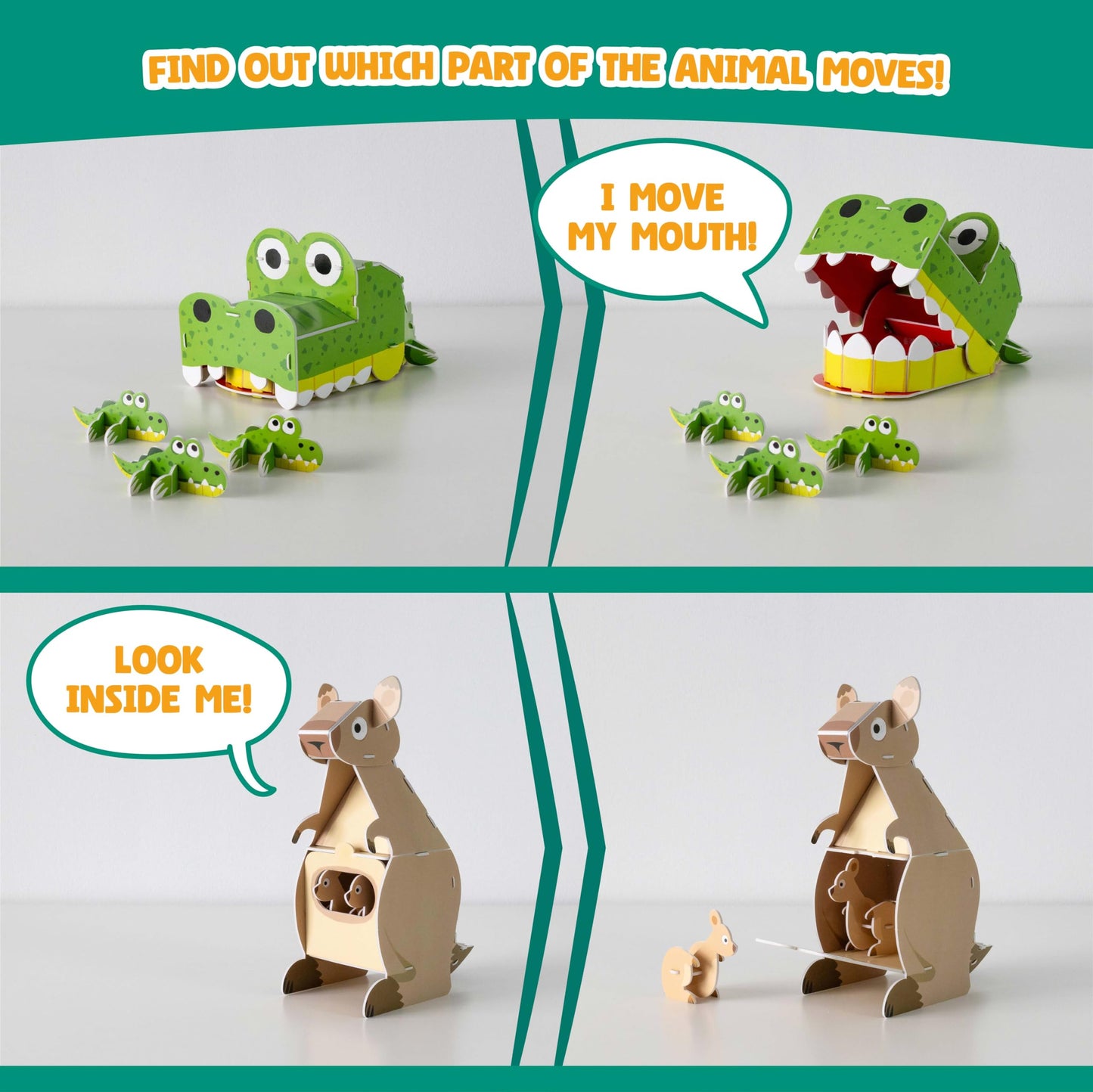 3D Puzzles for Kids Toys Jungle Animals Pack 8 - BONNYCO | 3D Puzzle Jigsaw 6-8 8-13, Educational Girl and Boy Toys, Gifts for Kids Activity, Birthday Gifts for Boys | Rompecabezas 3-D Foam, Christmas