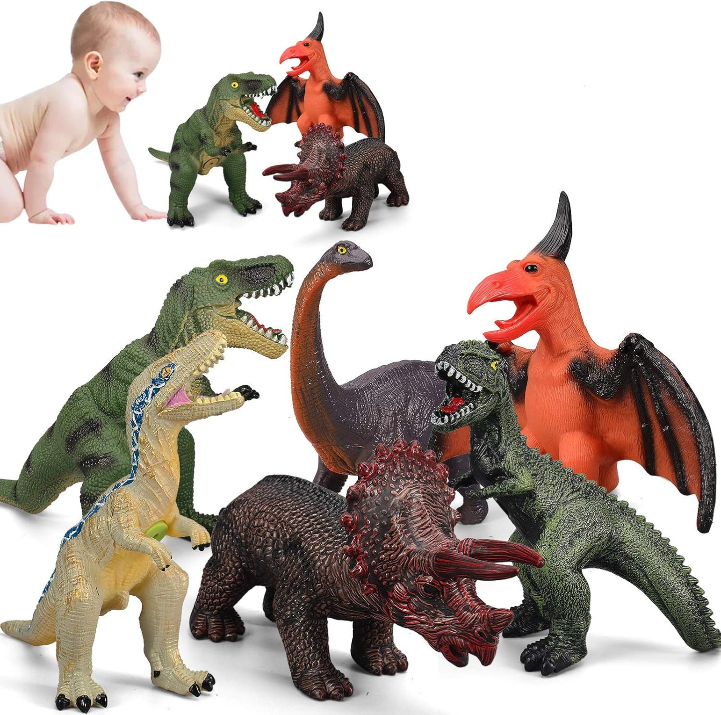 6 Jumbo Soft Dinosaur Toys