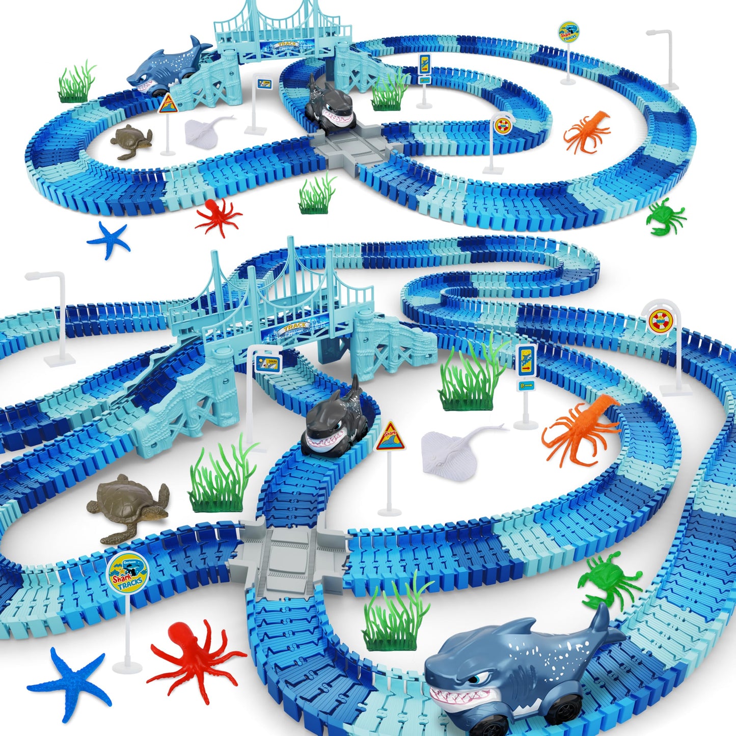 Dinosaur Toys, 252 PCS Create A Dinosaur World Road Race Tracks