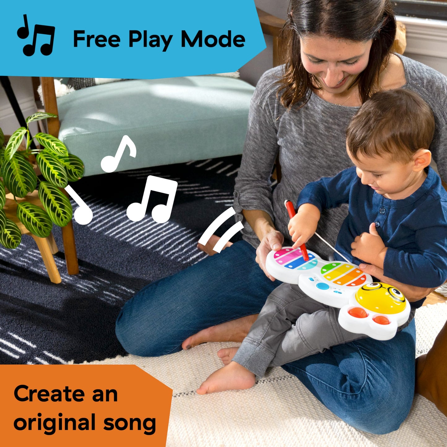 Baby Einstein and Hape Magic Touch Wooden Toy Piano, Montessori Musical Learning Toy for Babies and Toddlers 6mo+
